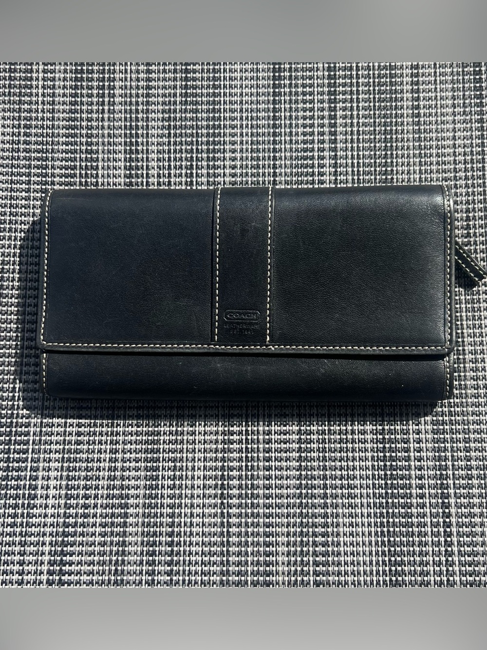 Vintage Coach Black Leather Long Continental Wallet Organizer